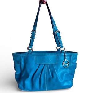 Coach Dark Teal Leather Shoulder/Handbag